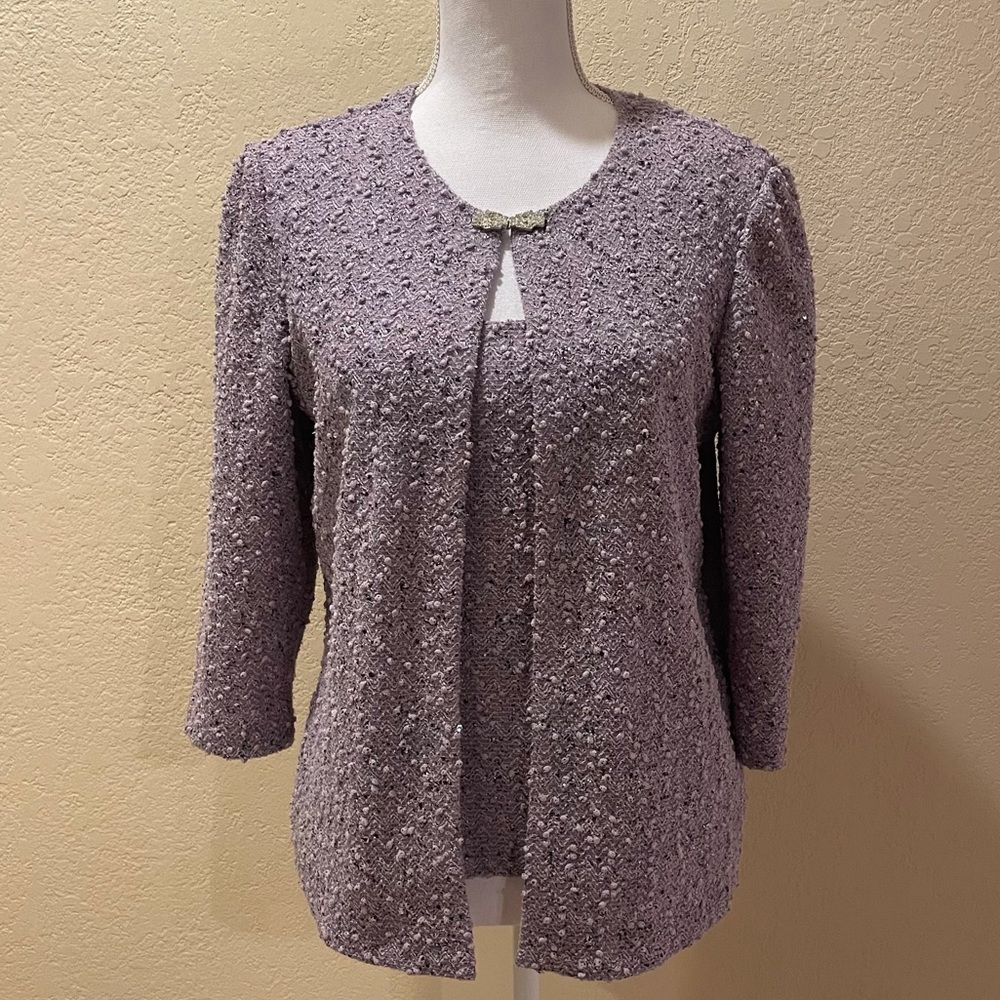 Alex Evenings Lavender Two Piece Top Set